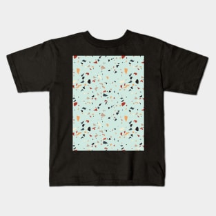 Terrazzo Pattern Blue Kids T-Shirt